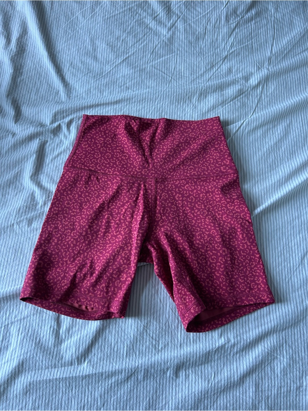 lululemon athletica High-Rise Bike Shorts in magenta leopard print